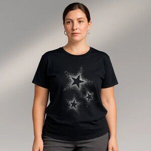 Theater Star Graphic T Shirt Size XL Black Cotton Short Sleeve Top